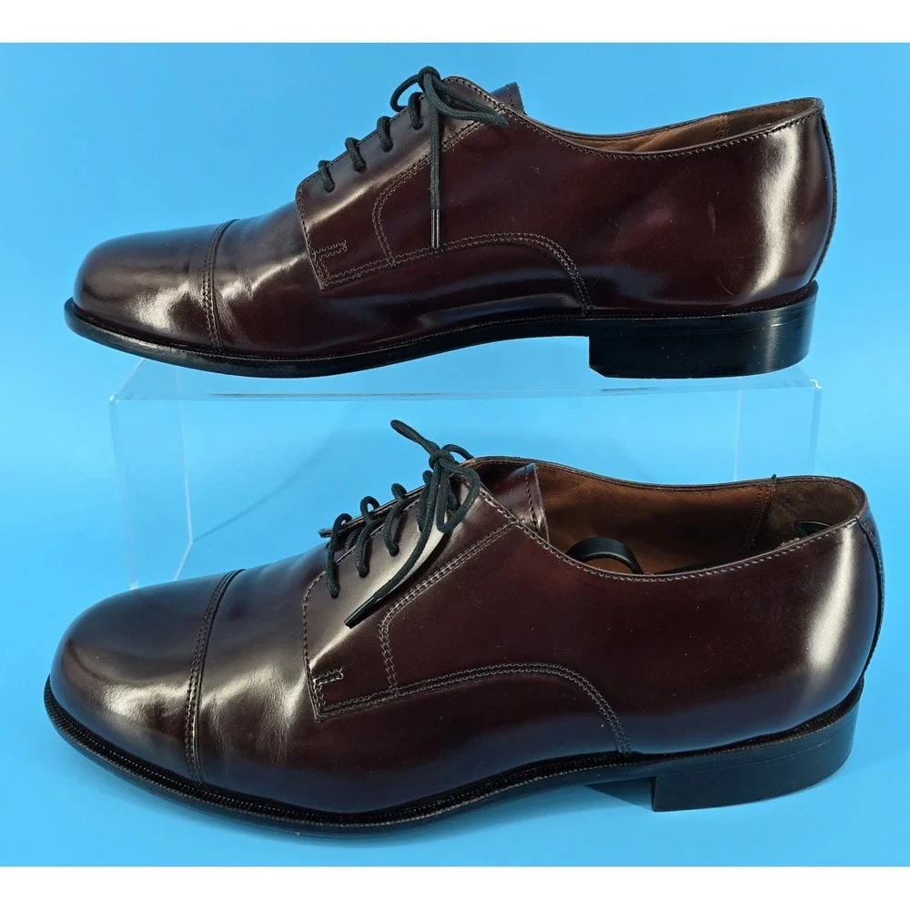 Bostonian Classics Oxfords Dress Shoes‎ Men's 10 Burgundy Leather Cap Toe Office